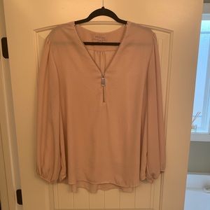 Pink with black polka dot blouse. Women’s size 2X